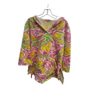 Barbara Gerwit Vintage XL Oversize Long Sleeve Hooded Sweater Lagenlook Coastal